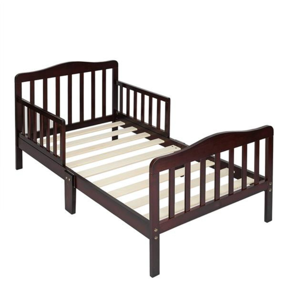 어린이 침대 나무 아기 유아 침대 어린이 침실 가구 안전 난간 에스 프레소 안전 안정적인 편리 내구성